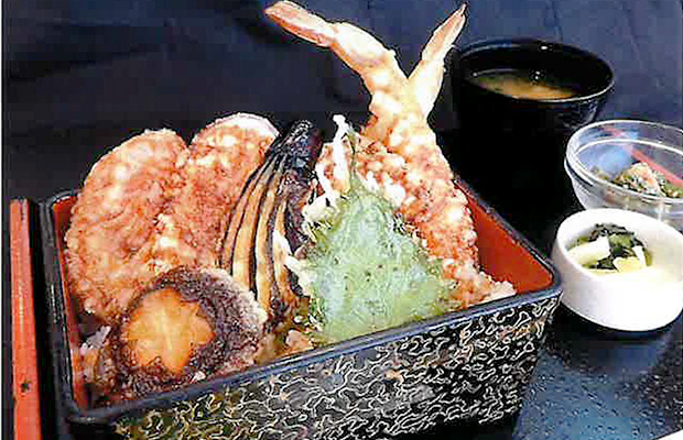海老と野菜の天重